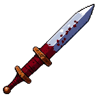 double edged stiletto  blood stained battle worn