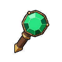 emerald green  double pointed wand