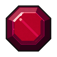 garnet deep red  hexagonal prism cut