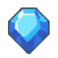 Sapphire Blue Single Solitaire — free pixel art sprite from the Rpg Loot Gems collection, transparent PNG