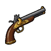flintlock pistol gold trimmed royal