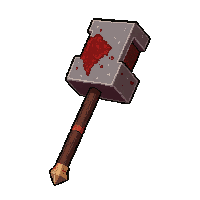 bec de corbin polearm hammer  blood stained battle worn