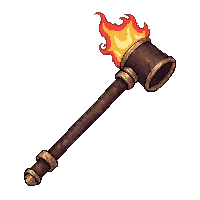 bec de corbin polearm hammer  fire enchanted molten