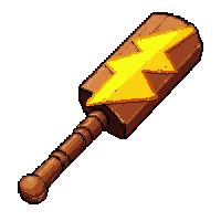 club studded wooden  lightning charged crackling