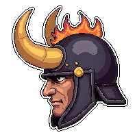 barbarian horned helmet  fire enchanted molten