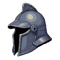 knight great helm full face  ancient weathered