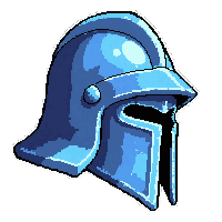 knight great helm full face  frost enchanted icy