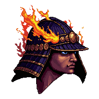 samurai kabuto helmet  fire enchanted molten