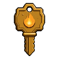 bronze antique key  fire enchanted molten
