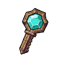 crystal magical key  ancient weathered