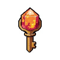 crystal magical key  fire enchanted molten