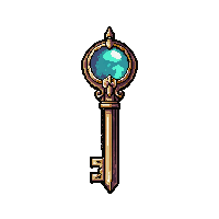 crystal magical key  legendary ornate