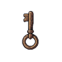 crystal magical key  rusted broken