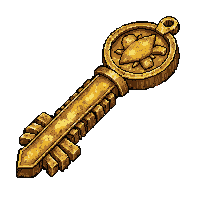 golden ornate key  ancient weathered