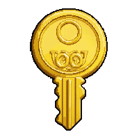 golden ornate key  brand new pristine