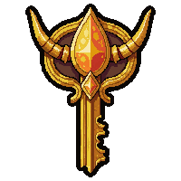 golden ornate key  fire enchanted molten