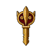 Spiked Iron Key Gold Trimmed Royal — free pixel art sprite from the Rpg Loot Keys collection, transparent PNG