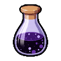 black void potion  glowing radiantly