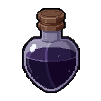 black void potion  heart shaped bottle