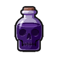 black void potion  skull shaped bottle