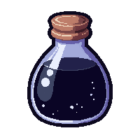 black void potion  tear drop shaped