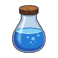 blue mana potion  cracked vial