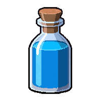 blue mana potion  crystal stopper