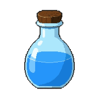 blue mana potion  half full