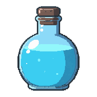 blue mana potion  round flask