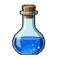blue mana potion  tear drop shaped