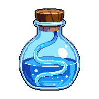 blue mana potion  twisted spiral bottle