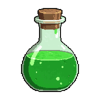 green poison potion  almost empty