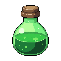 green poison potion  glowing radiantly