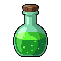 green poison potion  half full