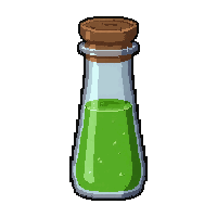 green poison potion  narrow vial