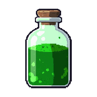 green poison potion  skull shaped bottle