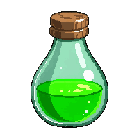 green poison potion  tear drop shaped