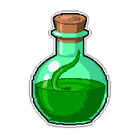 green poison potion  twisted spiral bottle