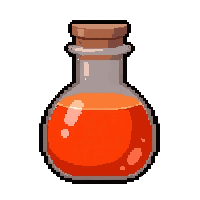 orange fire potion  boiling bubbling