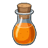 orange fire potion  cork stopper