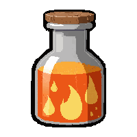 orange fire potion  cracked vial
