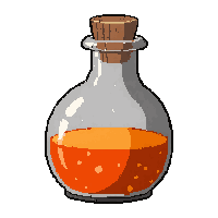 orange fire potion  crystal stopper