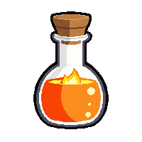 orange fire potion  glowing radiantly