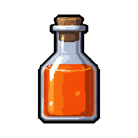 orange fire potion  narrow vial