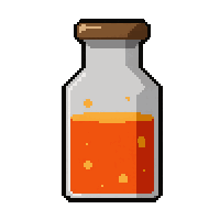orange fire potion  smoking misty