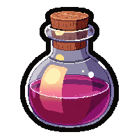 Rainbow Polymorph Potion Glowing Radiantly — free pixel art sprite from the Rpg Loot Potions collection, transparent PNG