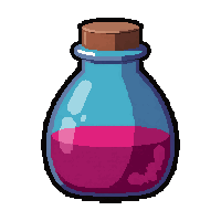 Rainbow Polymorph Potion Tear Drop Shaped — free pixel art sprite from the Rpg Loot Potions collection, transparent PNG