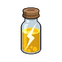 Yellow Lightning Potion Tiny Shot Vial — free pixel art sprite from the Rpg Loot Potions collection, transparent PNG