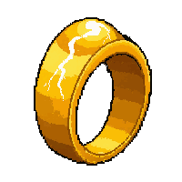 gold band ring  lightning charged crackling