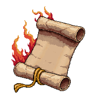 fire spell scroll  tied with gold cord